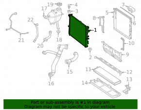 Water cooling radiator G-class W463 G550 19-24 4.0