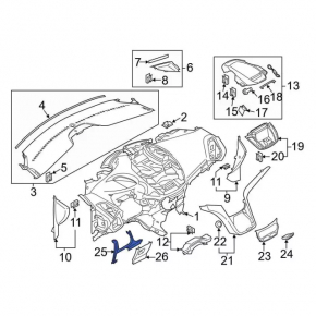 Left dashboard trim Ford C-max MK2 13-18 beige