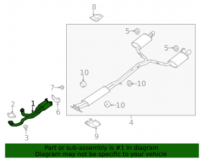 Downpipe with catalytic converter Lincoln MKZ 13-16 3.7