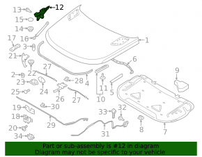 Left hood hinge for Land Rover Range Rover 13-21
