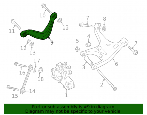 Upper rear right transverse control arm Porsche Macan 15-26