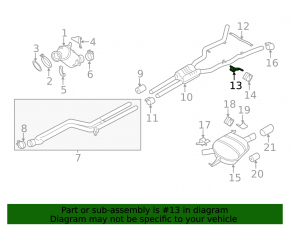 Bracket middle part of muffler left BMW 5 F10 11-16