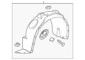 Front right fender liner GMC Terrain 14-17