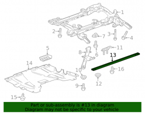 Front subframe center strut Cadillac CTS 14-19