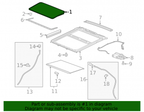 Sunroof assembly Chevrolet Equinox 10-17 gray curtain, dry cleanable, scratches