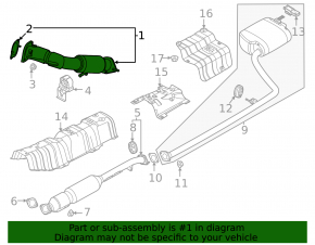 Exhaust line middle section with catalytic converter Hyundai Sonata 20-23 HEV