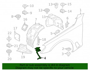 Lower left wing bracket BMW 5 G30 17-23
