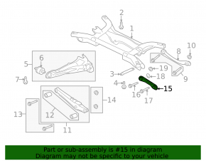 Mitsubishi Lancer 10-17 Rear Left Transverse Arm