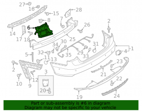 Rear bumper mount under the right light Audi A6 C7 12-15 type 2
