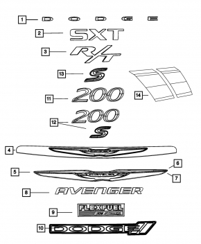Chrysler 200 Hood Molding 11-14 Chrome
