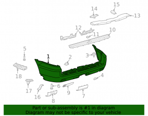 Bare rear bumper Lexus GX470 03-09