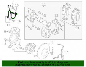 Front left brake hose Hyundai Ioniq 17-22