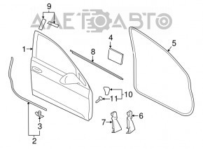 Door seal front right VW Golf 15-21