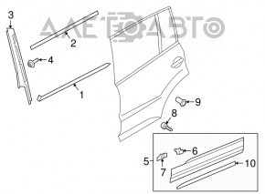 Lower rear left door trim VW Tiguan 18-24 structure, scratches