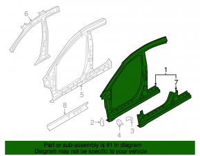 Body pillar central right Hyundai Elantra AD 17-20