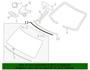 Upper windshield molding Infiniti QX56 QX80 11-14