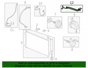 Air conditioning hose, compressor, heater, second, Honda Accord 13-17 2.4, 3.5