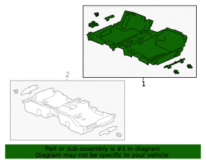 Front floor covering for Honda Accord 13-15 black