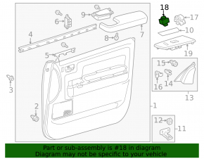 Central lock button front right Toyota Avalon 13-18