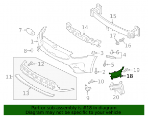 Front right bumper air duct Kia Forte 19-21