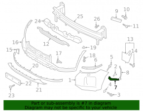 Front bumper mount, right side, Hyundai Palisade 20-22