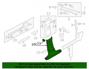 Center pillar trim lower left Audi Q3 8U 15-18 black