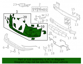 Bare front bumper for Audi A3 8V 17-20 with parking sensors and Park Assist