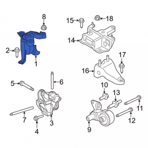 Right engine mount for Ford Fiesta 11-17 1.6