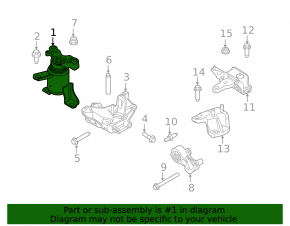 Right engine mount for Ford Fiesta 11-17 1.6