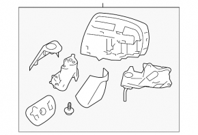 Side mirror right complete Subaru Impreza 17-23 GK BSM, turn signal