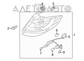Left taillight Hyundai Veloster 12-17 lamp