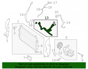 Air conditioning tube condenser-compressor Nissan Pathfinder 13-20