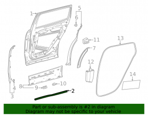 Lower rear left door seal for Mercedes H247 GLA 20-26