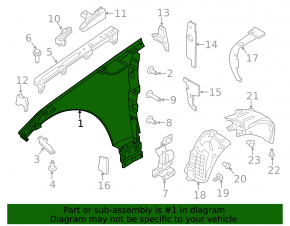 Front left wing for Land Rover Range Rover Sport 14-17
