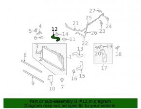 Upper right cooling hose Subaru Outback 10-14 3.6