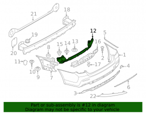 Rear bumper central mount for BMW 5 G30 21-23