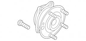 Front left hub Hyundai Sonata 15-17 GMB