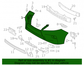 Bare front bumper Lexus RX350 RX450h 13-15 rest for park and headlight wash