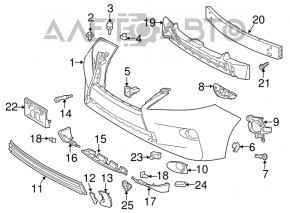 Bare front bumper Lexus RX350 RX450h 13-15 for parking sensors and headlight washers