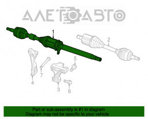 Drive axle shaft front right Jeep Cherokee KL 14-16 2.4 FWD type 1