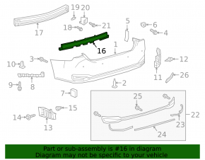 Lexus Rear Bumper Absorber Center ES250 ES300h ES350 19-