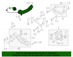 Rear left longitudinal control arm Hyundai Palisade 20-25