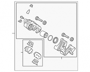 Rear left caliper assembly for Hyundai Sonata 16-19 hybrid