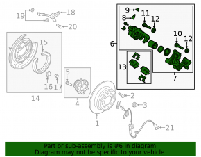 Rear left caliper assembly for Hyundai Sonata 16-19 hybrid