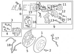 Rear left brake disc cover Kia Forte 19-22 under the beam
