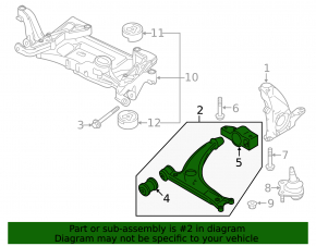Lower control arm, front left, VW CC 08-17
