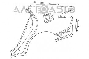 Rear left quarter wing for Toyota Camry 18-24 JP built, under BSM