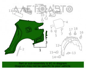 Quarter wing rear left Toyota Camry v70 18- under BSM