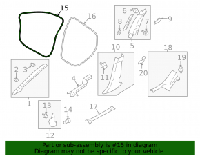 Door seal front left Subaru XV Crosstrek 18-23