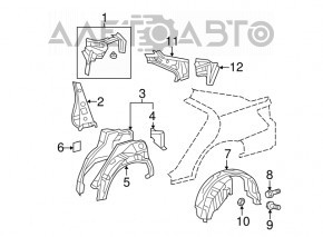 Rear right fender liner for Toyota Camry v40